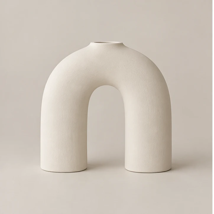 Arch Vessel — porcelain white vase